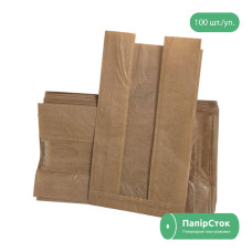 Пакет 180х45х340 коричневий з вікном (100 шт./уп.)