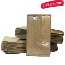 Пакет 140х50х240 коричневий з вікном (100 шт./уп.)