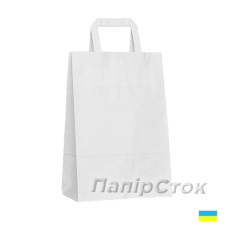 Пакет 190х115х280 белый с плоскими ручками - image