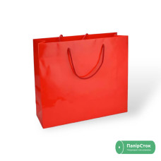 Пакет 320х100х270 червоний ламінований з ручками