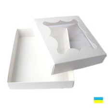 Коробка для пряников с окном 200х200х30 белая