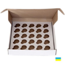 Коробка под кекс со вставками 260х255х45 белая