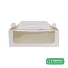 Коробка для мененговых рулетов с окном 250х110х90 белая