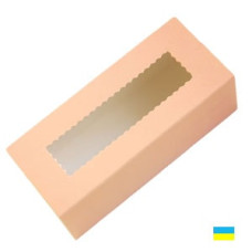 Коробка для макарон с окном 141х59х49 розовая