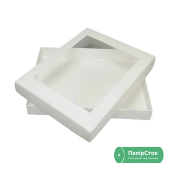 Коробка для печенья с окном 320х240х40 белая