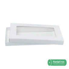 Коробка для пряников с окном 280х120х30 белая