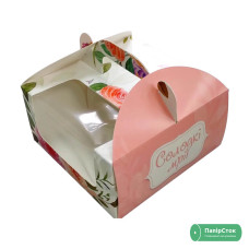Коробка с окном и ручкой 173х173х90 Сладкие мечты