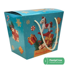 Коробка с ручками-шнурками Бирюза (700 г)