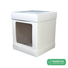 Коробка для торта 250х250х300 белая (3 ч.)